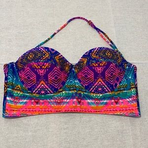 Jessica Simpson Tribal Print Bustier Bikini Top Size XL
